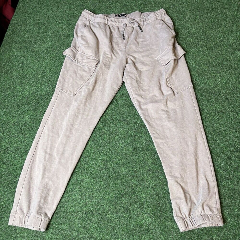 Airwalk Cargo Jogger Pants Tan Khaki Mens XL Drawstring Elastic Cuff